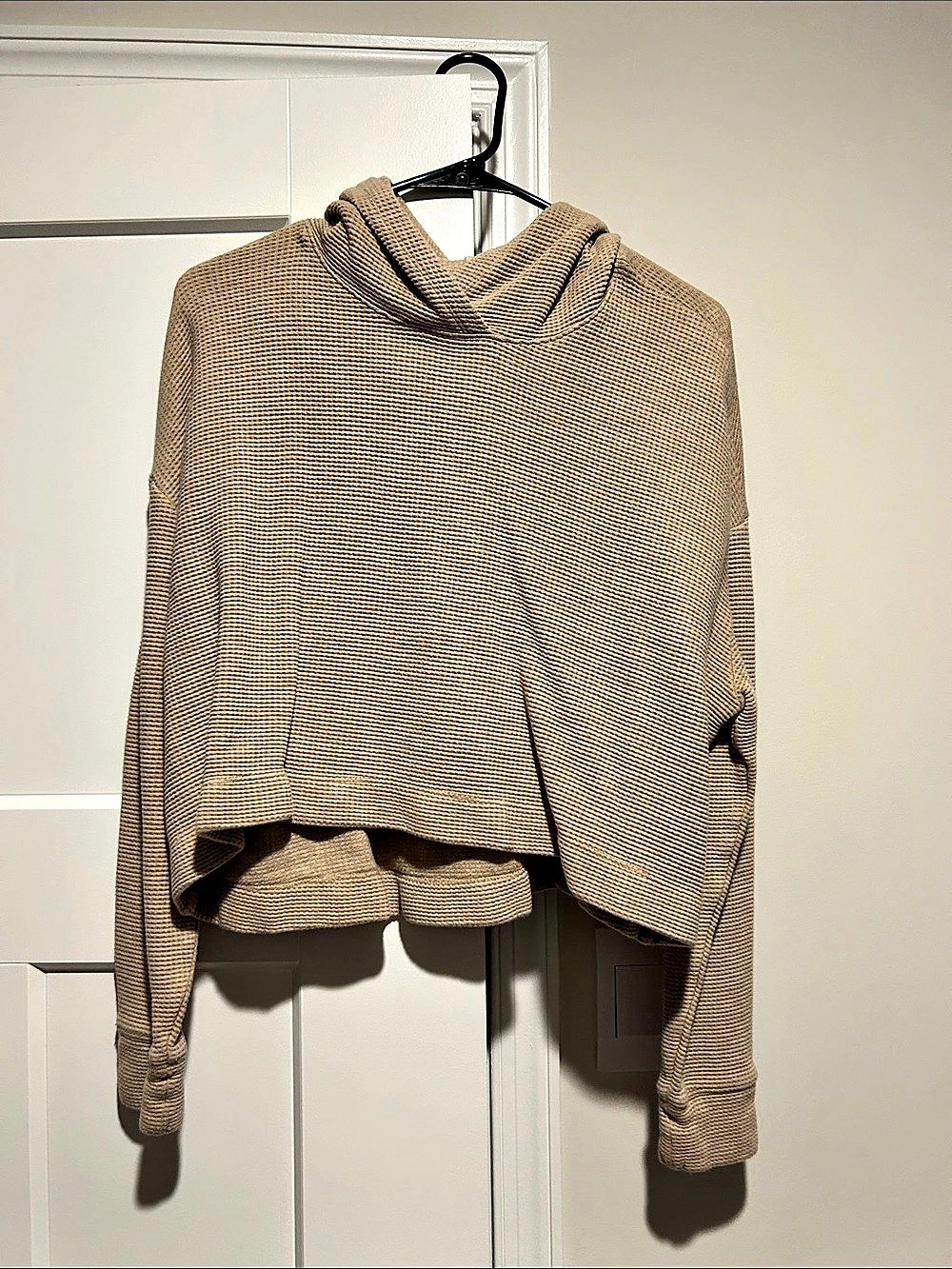 Athleta Tranquil Waffle Hoodie Brown Medium